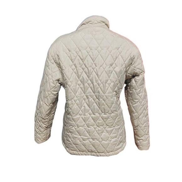 L.L. Bean Women’s Quilted Puffer Jacket Size Large Light Gray Zip Front - Picture 5 of 8